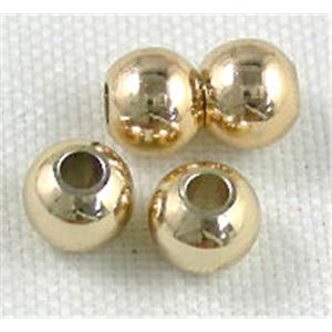 Gold Plated Copper Round Spacer Beads, 4mm dia