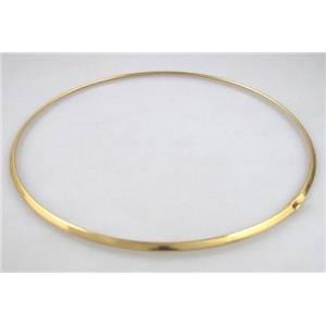 Gold Plated Copper Necklace, nickel free, 13.5cm dia thickness 1mm