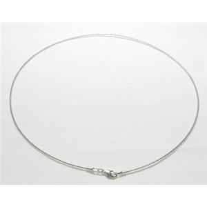 Silver Plated Copper Necklace wire, 13.5cm dia, caliber 2mm
