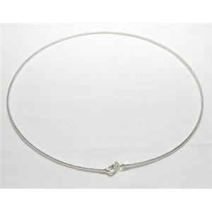 Platinum Plated Copper Necklace Wire, 13.5cm dia, caliber 1.5mm