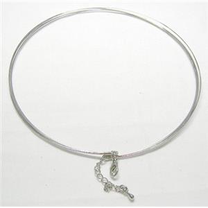 Platinum Plated Copper Necklace Wire, 11.8cm diameter