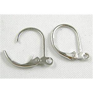 Platinum Plated Copper Earring Hook , Nickel Free, 10x14mm