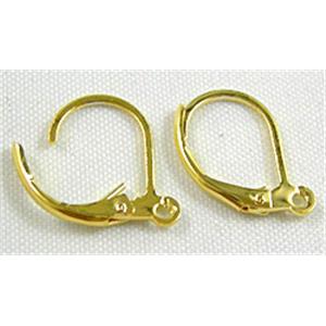 Gold Plated Copper Ear Hook , Nickel Free, 10x14mm