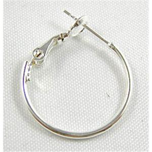 silver plated leaverback Earring Hoops, 90mm dia, iron