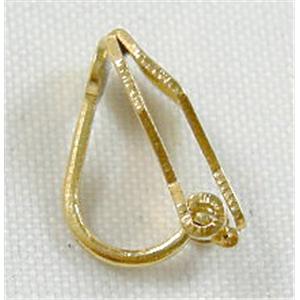 Gold Plated Copper Earring Clip , Nickel Free, 8x13mm