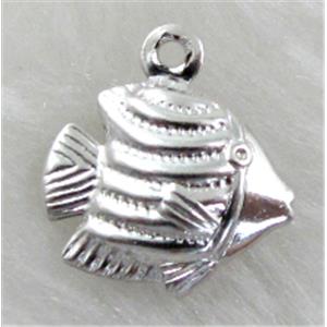 copper fish pendants, platinum plated, 17.5x18mm