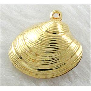 copper shell pendants, Golden plated, 19x18mm