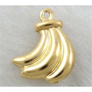 banana pendants, copper, Golden plated, 12x16mm