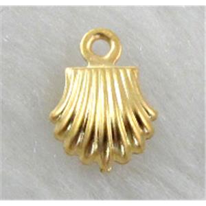 copper shell pendants, Golden plated, 7.5x10mm