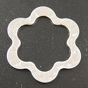 Silver Plated Copper Ring Charms, 25mm dia, 1mm thick, Ni & Pb Free