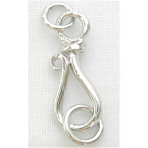 Silver Plated Copper Links, 24x7.2mm