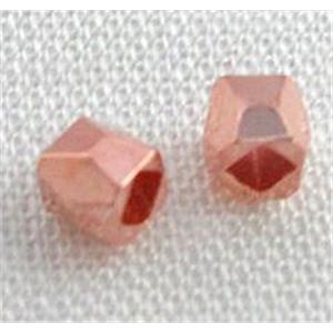 copper spacer tube bead, red copper, 3mm dia, 1.5x1.5mm hole