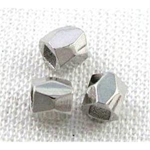 copper spacer tube bead, platinum plated, 3mm dia, 1.5x1.5mm hole