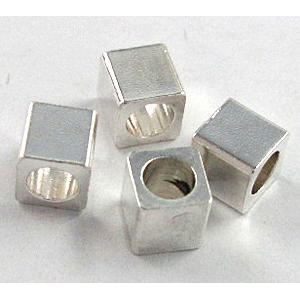 copper spacer bead, platinum plated, 4x4mm