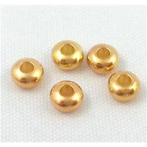 copper rondelle spacer beads, gold plated, approx 4mm dia