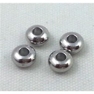 copper spacer bead, platinum plated, approx 8mm dia