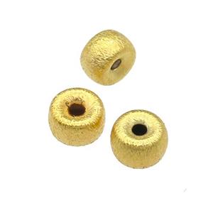 copper spacer rondelle beads, brushed, gold plated, approx 8mm dia