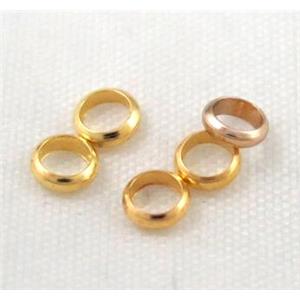 copper spacer bead, ring, gold plated, approx 4mm dia