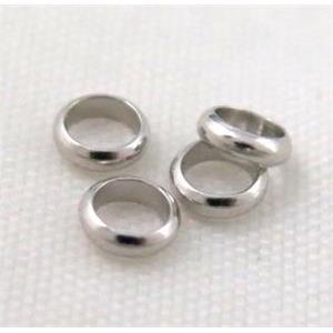 copper spacer bead, ring, platinum plated, approx 4mm dia