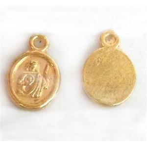 alloy pendant, gold plated, approx 8-12mm