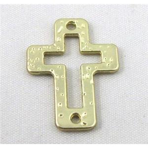 cross alloy connector, duck-gold, approx 20x28mm