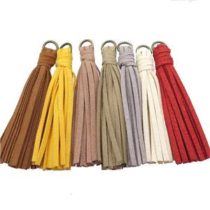 synthetic Suede tassel pendant, mix color, approx 70mm length