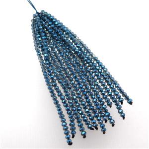 halfblue crystal glass Tassel pendant, approx 3mm, 75mm length