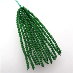 deepgreen crystal glass Tassel pendant, approx 3mm, 75mm length
