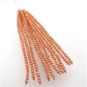 orange crystal glass Tassel pendant, approx 3mm, 75mm length