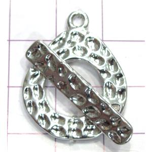 Copper toggle clasps, 20x26mm, stick: 26mm length, color code: D silver