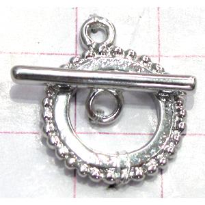 Copper toggle clasps, 16mm dia. Stick: 20mm length, color code: D silver