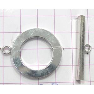 Copper toggle clasps, 30mm dia, stick: 38mm length, color code: F platinum