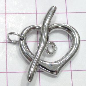 Copper toggle clasps, 24x16mm, stick: 25mm length, color code: D silver