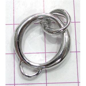 Copper toggle clasps, 20mm dia, color code: F platinum