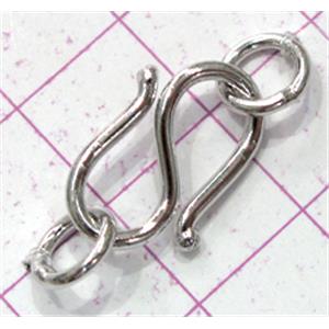 Copper toggle clasps, 12x26mm, color code: D silver plated