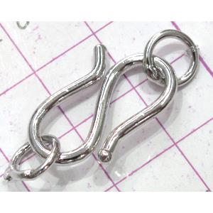 Copper toggle clasps, 18x32mm, color code: D silver plated