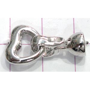 Copper toggle clasps, 14x28mm, color code: D silver plated