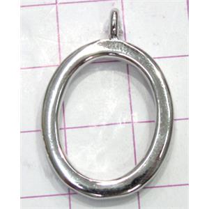 Copper pendant, platinum plated, 20x30mm, color code: F platinum