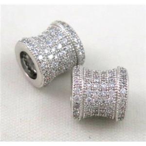 Zircon, copper spacer bead, platinum plated, approx 9mm, 5mm hole