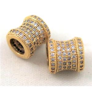 Zircon, copper spacer bead, gold plated, approx 9mm, 5mm hole