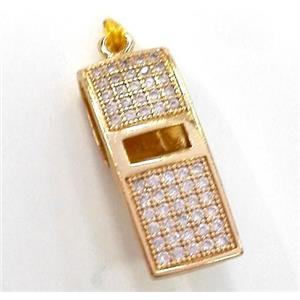 zircon, copper pendant, gold plated, approx 12-25mm
