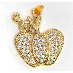 zircon, copper pendant, gold plated, approx 12-25mm