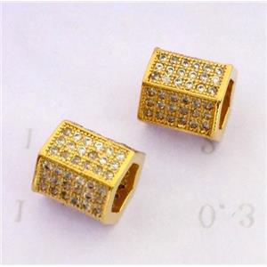zircon, copper bead, gold plated, approx 8mm dia, 5mm hole