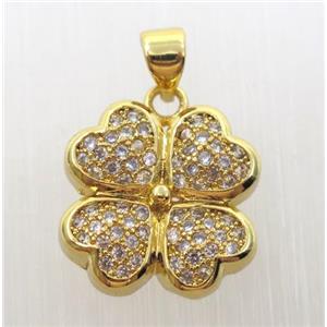zircon, copper pendant, gold plated, approx 15mm dia