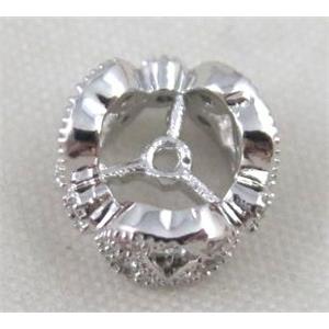 Zircon copper spacer bead, platinum plated, approx 10mm dia