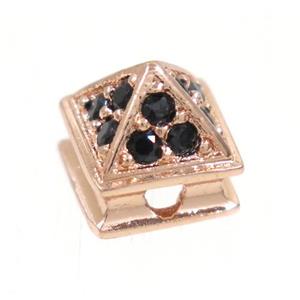 copper bead paved zircon, rose gold, approx 7-8mm