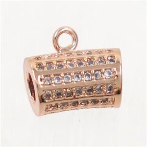 copper hanger bail paved zircon, rose gold, approx 6-10mm