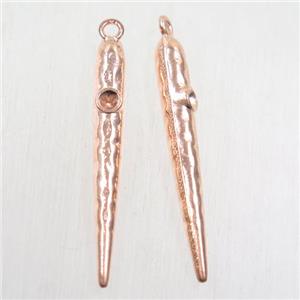 copper bullet pendant, rose gold, approx 5-37mm