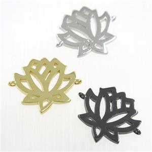 copper lotus flower connector, mix color, approx 15-17mm