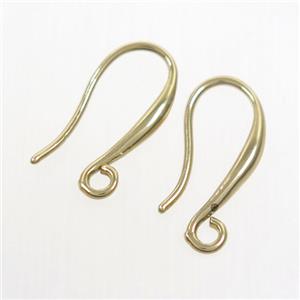 copper earring hook, color keeping, gold plated, approx 9-20mm
